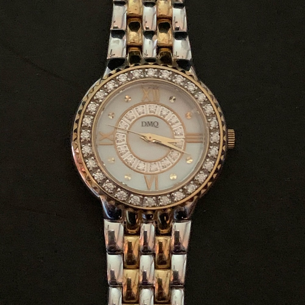 DMQ CZ Two tone Watch